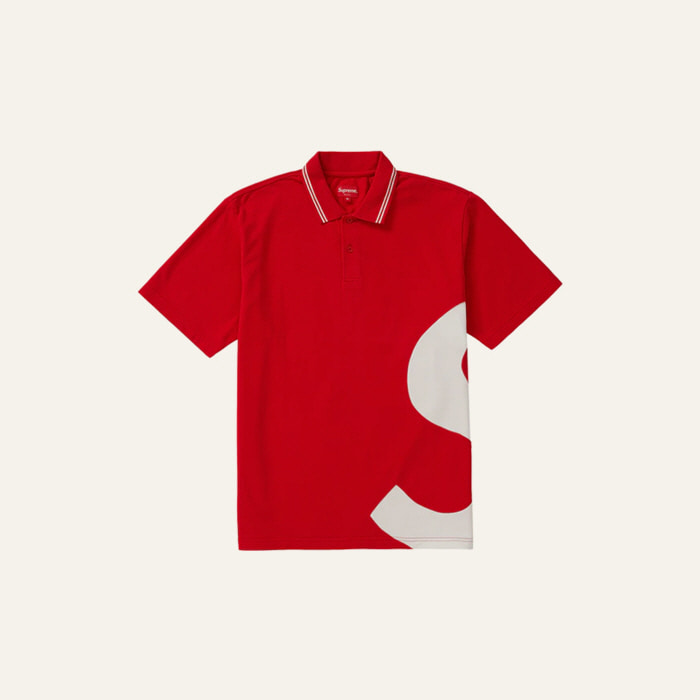슈프림 S 로고 폴로셔츠 레드 / SS19KN61-RED